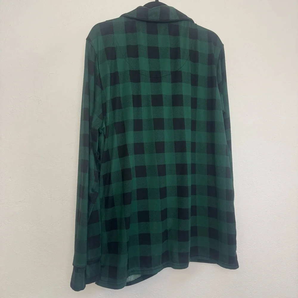 Cuddl Duds Jammies For Your Families‎ Plaid Pajama Long Sleeve Top